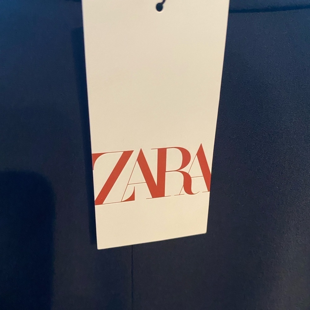 Zara Womens Blazer Jacket Oversized Size M Navy Blue Single Breasted NWT - Picture 6 of 11